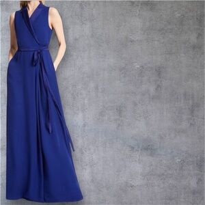 Max Mara Wrap Dress in Sapphire Blue